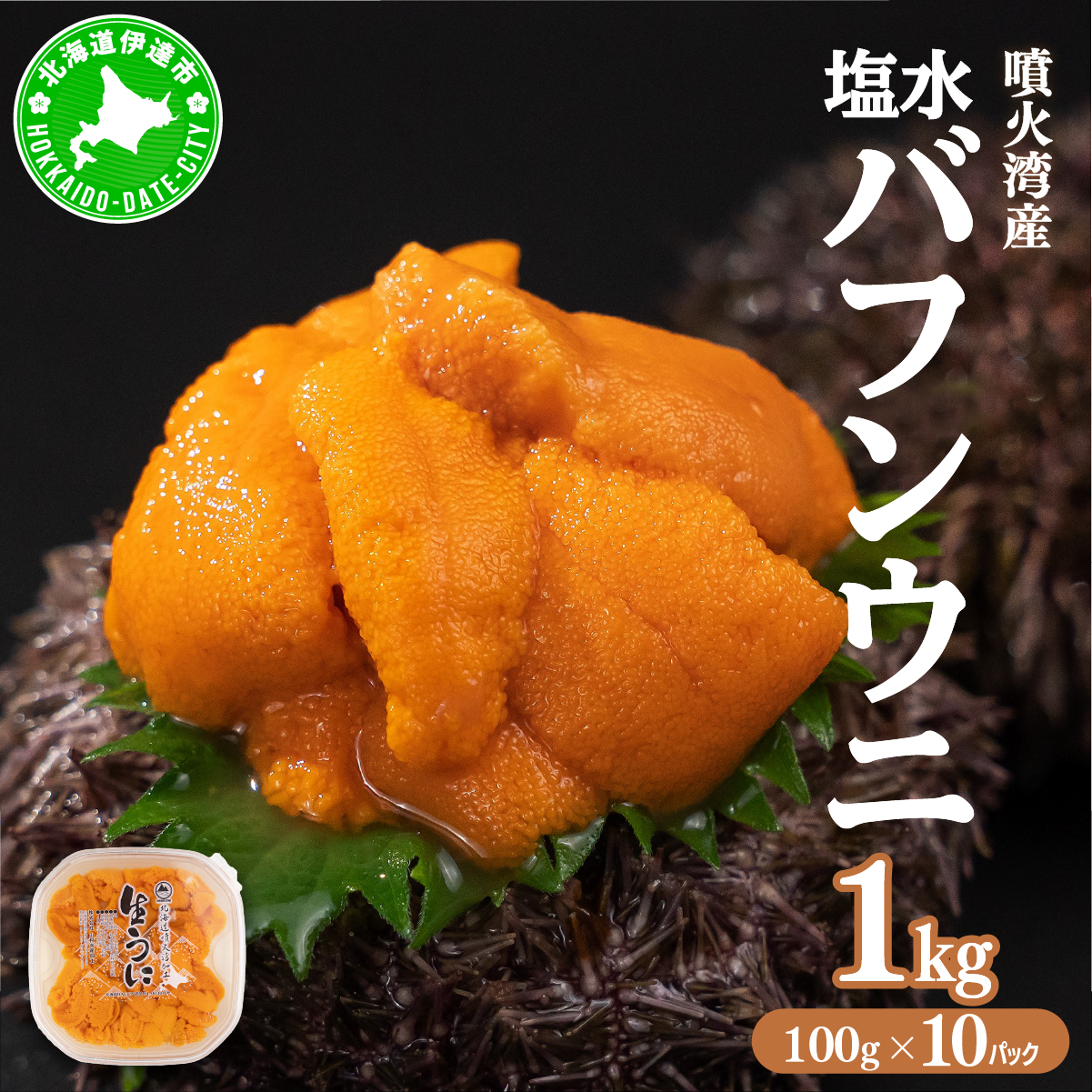 北海道 噴火湾産 塩水 バフンウニ 100g 10パック 計1kg うに ウニ 雲丹 海鮮 海の幸 魚介類 ウニ丼 お寿司 濃厚 無添加 産地直送 お取り寄せ 山村水産 【55250875】北海道伊達市180000魚介・海産物