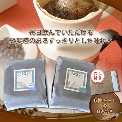 【のし付き】サンガコーヒー〈粉〉100g×6種【1097802】長野県御代田町17000お茶・飲料コーヒー・紅茶