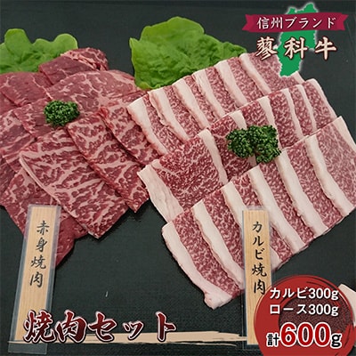 【牛肉カルビロース焼肉セット】信州蓼科牛の厳選部位カルビ300gロース 300g御代田町古越牧場産【配送不可地域:離島】【1297048】長野県御代田町20000肉牛肉