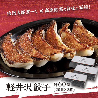 軽井沢餃子セット60個(20個×3箱)【配送不可地域:離島】【1467615】長野県御代田町10000鍋セット・総菜・加工食品総菜