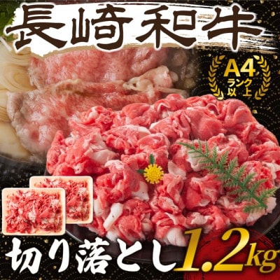 【A4〜A5】長崎和牛切り落とし 1.2kg(600g×2p)(松浦市)【配送不可地域:離島】【1513508】長崎県松浦市15000肉牛肉