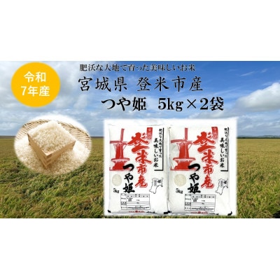 【精米】令和7年宮城県登米市産「つや姫」5kg×2袋 合計10kgセット【1674236】宮城県登米市35000米・パン白米