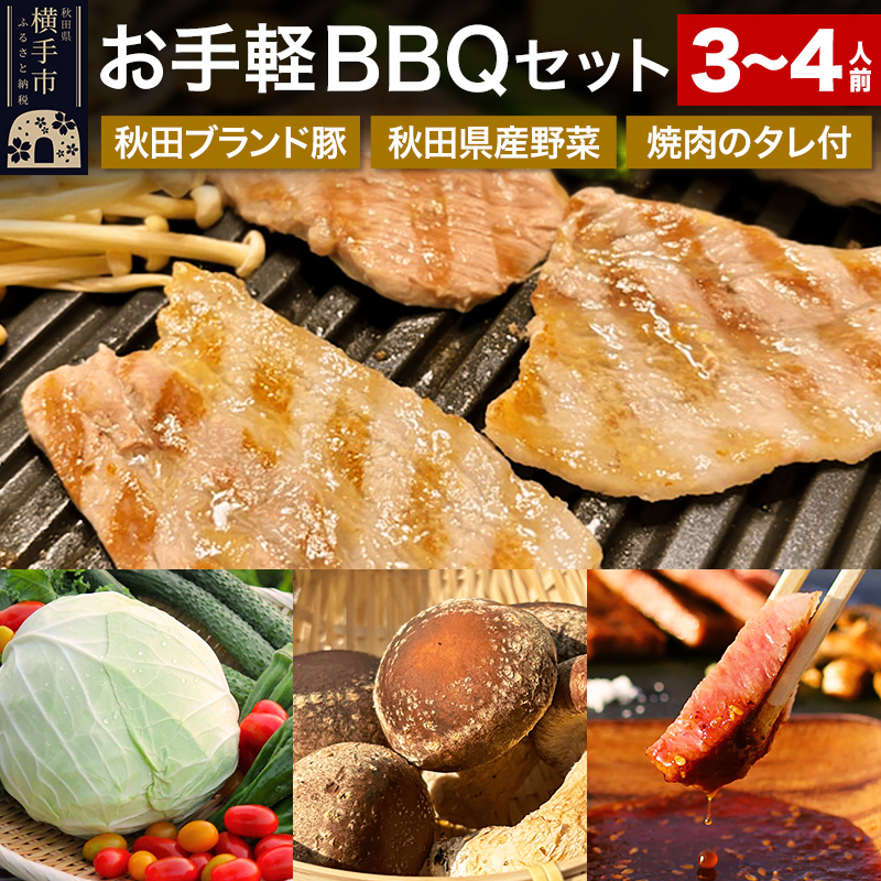 《期間限定》横手の高級食材を取り揃え!お手軽BBQセット(食材5〜7種+焼肉のたれ)3〜4人用秋田県横手市20000肉豚肉