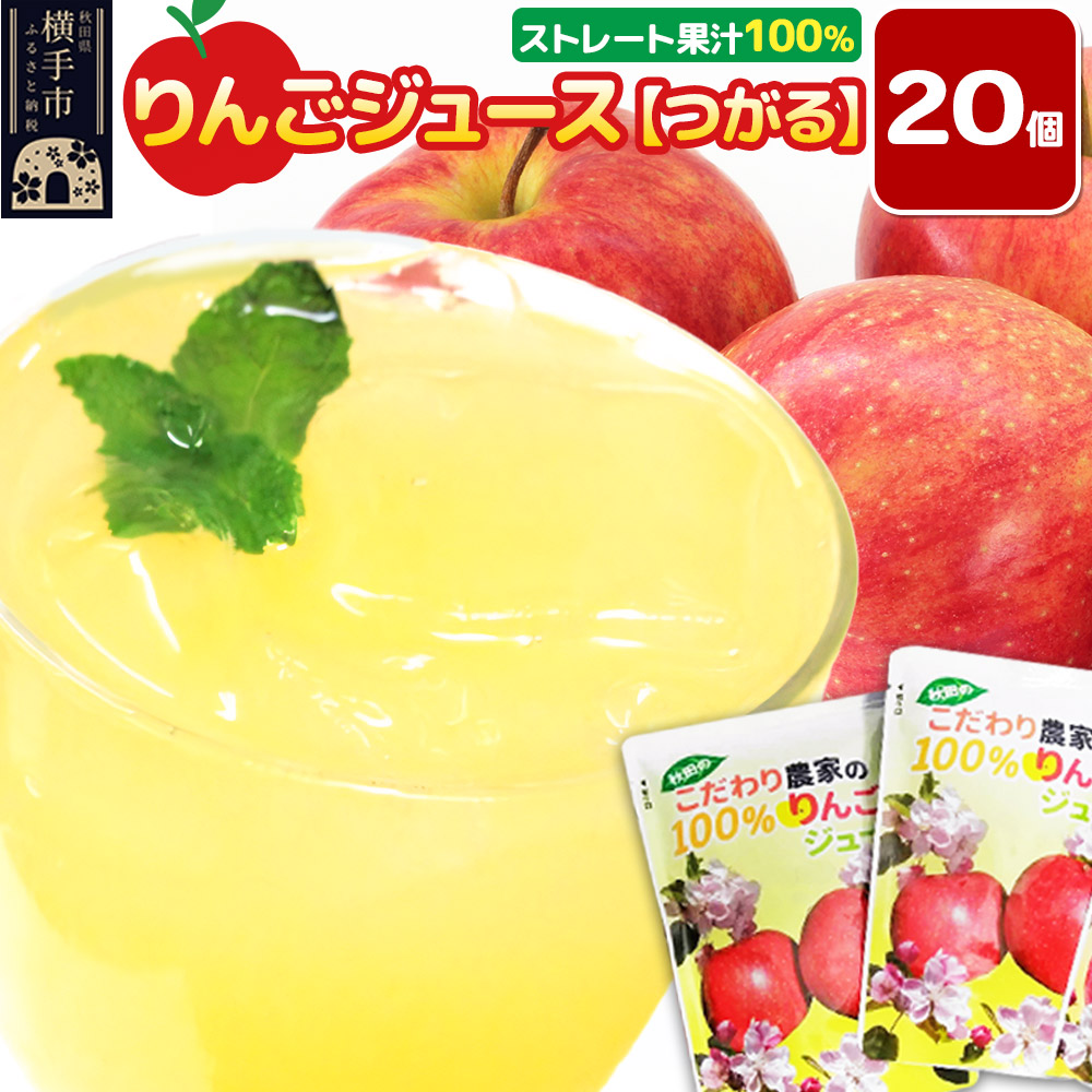 りんごジュース【つがる】20個秋田県横手市11000お茶・飲料果汁・野菜飲料