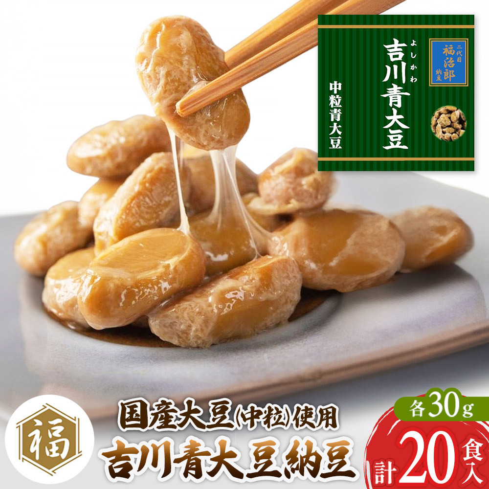 二代目福治郎納豆 吉川青大豆納豆【中粒】10袋(1袋×2食入)計20食秋田県横手市22000鍋セット・総菜・加工食品その他 鍋セット・総菜・加工食品