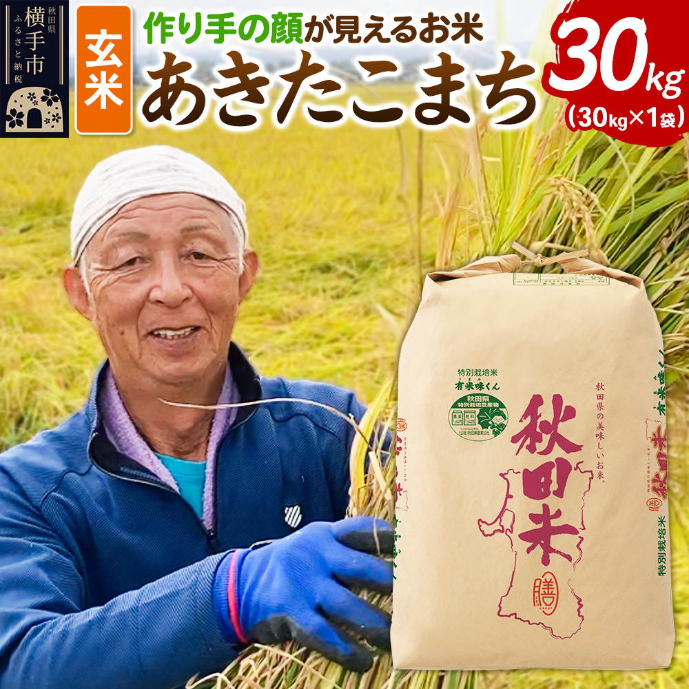 《令和7年産》忠さん農園 作り手の顔が見えるお米 秋田県横手市産 あきたこまち 玄米 30kg秋田県横手市80000米・パン玄米・雑穀米・もち米・餅