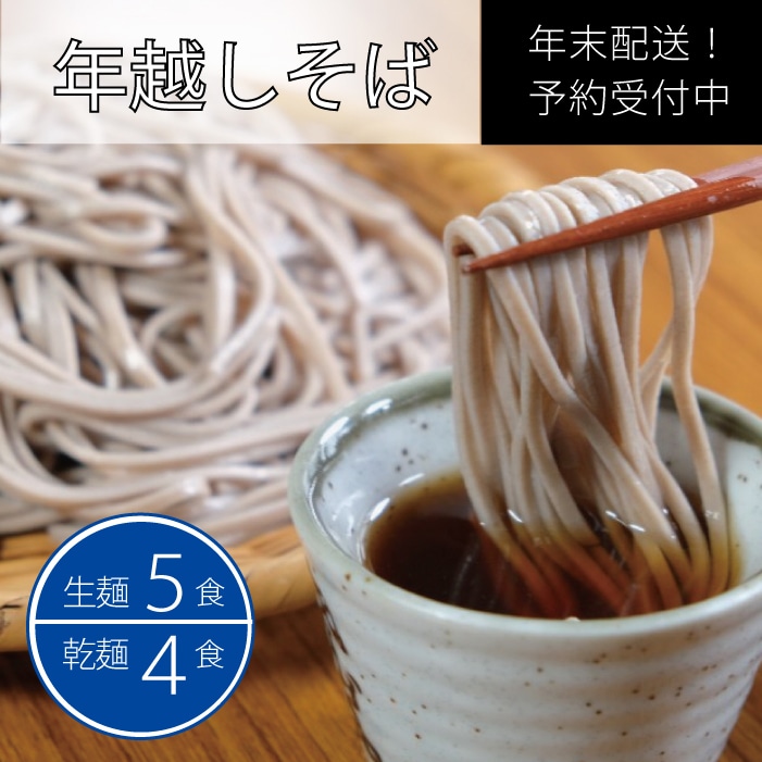 12月28日に製麺所から直送!年越し生そばセット(生そば130g×5、乾麺200g×2袋、だしつゆ×9、おまけ薬味×1)長野県信濃町10000麺そば