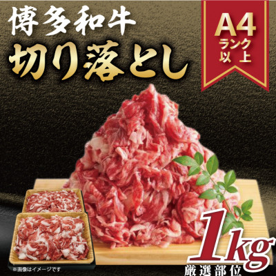 【A4〜A5】博多和牛切り落とし 1kg(500g×2パック)(岡垣町)【配送不可地域:離島】【1279007】福岡県岡垣町14500肉牛肉