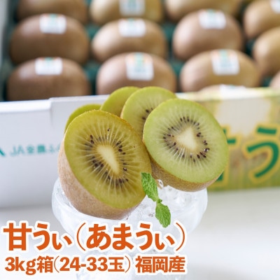 福岡産ブランドキウイ・甘うぃ24-33玉箱(約3kg)(岡垣町)【配送不可地域:離島】【1308552】福岡県岡垣町19000果物・フルーツその他 果物・フルーツ