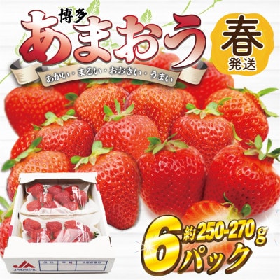 【2026年2月上旬〜4月下旬発送】博多あまおう(春) (250g-270g)×6パック(岡垣町)【配送不可地域:離島・北海道・沖縄】【1621449】福岡県岡垣町14000果物・フルーツいちご