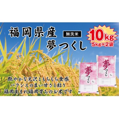 《無洗米》【令和7年産新米】【食味鑑定士厳選】福岡県産 夢つくし10kg(5kg×2袋)(岡垣町)【1664491】福岡県岡垣町32000米・パン無洗米