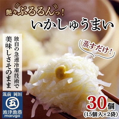 【発送月固定定期便】いかしゅうまい30個 ツヤツヤぷるるんっ。(岡垣町)全3回【配送不可地域:離島】【4002932】福岡県岡垣町46000鍋セット・総菜・加工食品総菜