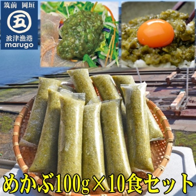 【発送月固定定期便】九州産めかぶたたき100g×10食セット(岡垣町)全4回【配送不可地域:離島】【4002935】福岡県岡垣町39000魚介・海産物のり・海藻