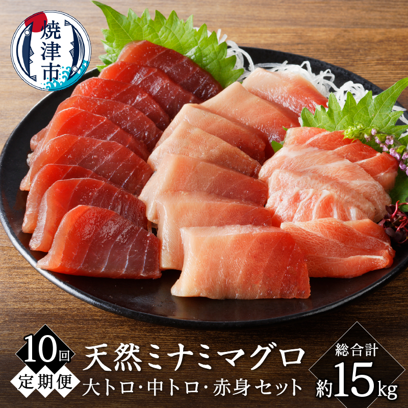 b500-015 【定期便10回】キボシ水産 天然 鮪 南鮪 大トロ 中トロ 赤身食べ比べセット 約1.5kg×10回(定期便) 柵 切り落とし 刺身 海鮮丼 皮なし静岡県焼津市500000魚介・海産物その他 魚介・海産