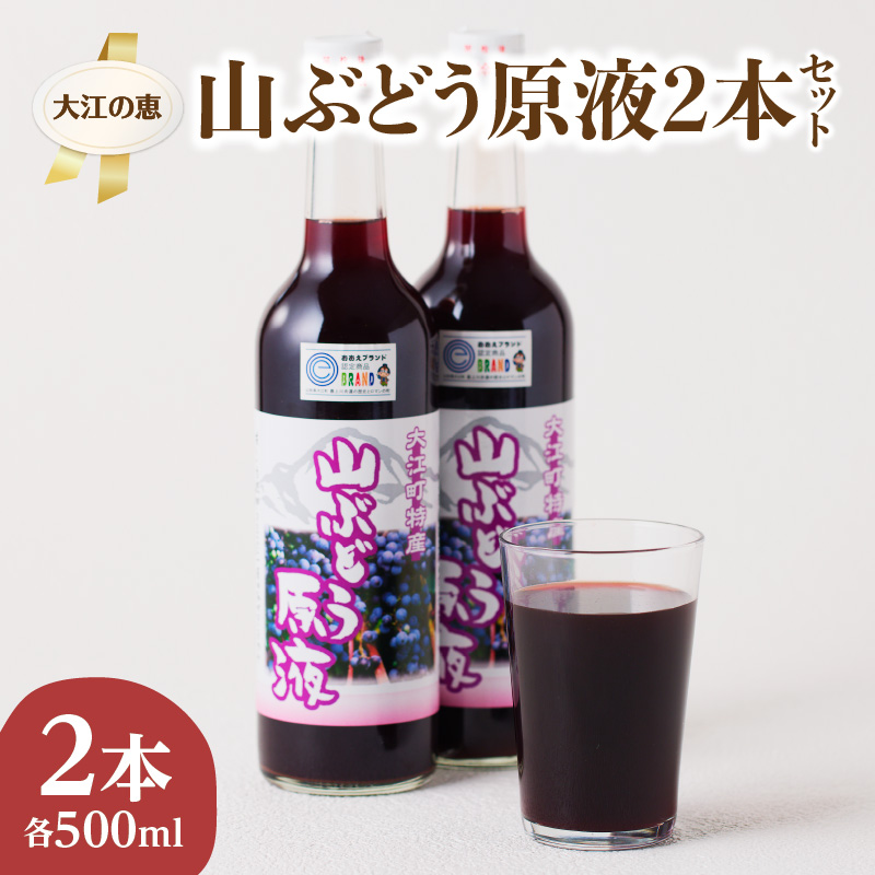 大江の恵 山ぶどう原液2本セット(各500ml)山形県大江町12000お茶・飲料果汁・野菜飲料