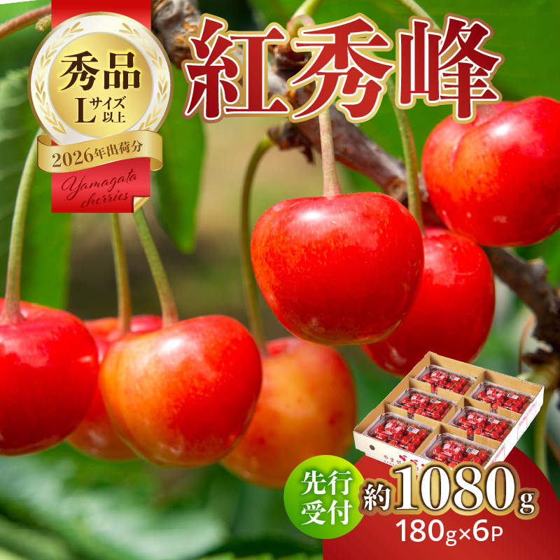 【2026年度先行受付】★さくらんぼ紅秀峰★約1080g 秀品 【6月より順次発送予定】山形県大江町26000果物・フルーツさくらんぼ