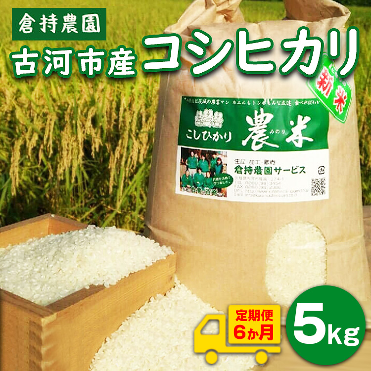 【定期便6か月】【新米】古河市産 コシヒカリ5kg【倉持農園】| 米 こめ コメ 定期便 こしひかり コシヒカリ 5キロ 古河市産 茨城県産 贈答 贈り物 プレゼント 茨城県 古河市 直送 農家直送