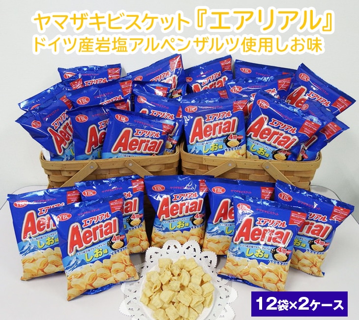 ヤマザキビスケット『エアリアル』ドイツ産岩塩アルペンザルツ使用しお味(12袋×2ケース) | 菓子 お菓子 スナック エアリアル おかし おやつ おつまみ つまみ スナック菓子 チップスタ