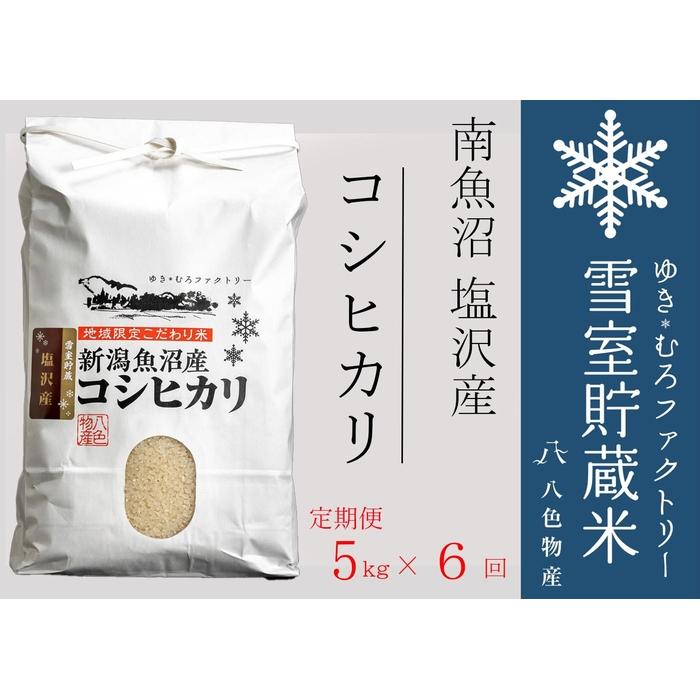 【令和7年産】【定期便5kg×6回】雪室貯蔵米 南魚沼塩沢産コシヒカリ 【2025年10月下旬より順次発送予定】新潟県南魚沼市162000米・パン白米