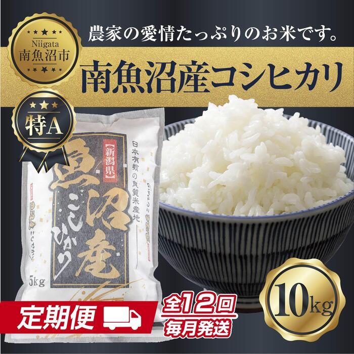 【定期便】 新潟県 南魚沼産 コシヒカリ お米 10kg×計12回 精米済み 年間 毎月発送 こしひかり(お米の美味しい炊き方ガイド付き)【2025年10月中旬より順次発送予定】新潟県南魚沼市600000米