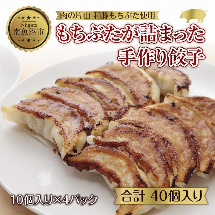 和豚 もちぶた 手作り餃子 10個入り×4袋 計40個 ぎょうざ ギョウザ 冷凍 国産 豚肉 ポーク 簡単 国産野菜 お惣菜 おつまみ 晩酌 お取り寄せ グルメ 肉の片山  新潟県 南魚沼市新潟県南魚沼市12