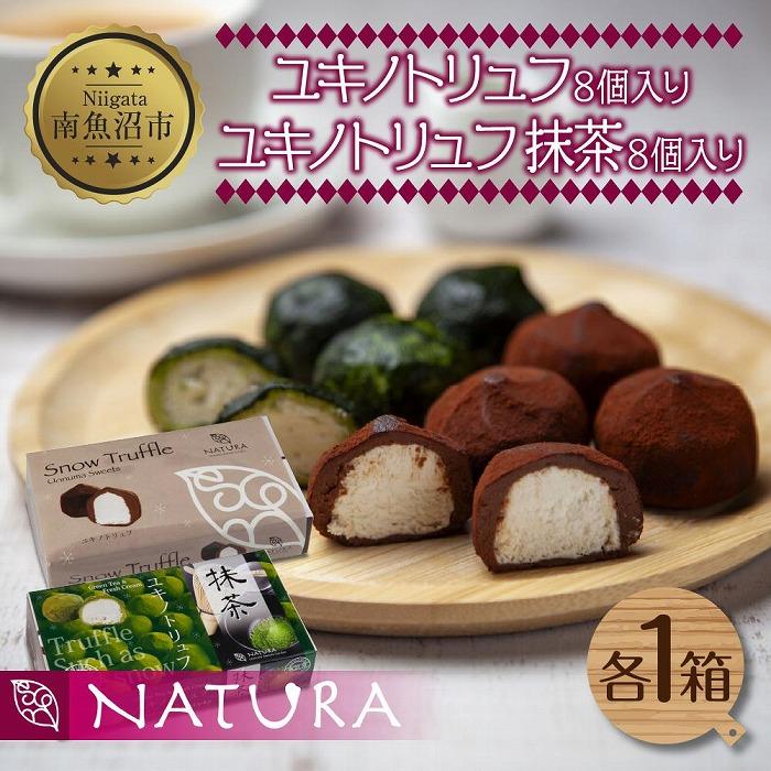 ユキノトリュフ ココア 抹茶 2種 16個 チョコレート おやつ スイーツ 洋菓子 バレンタイン 誕生日 お祝い 贈り物 ギフト お取り寄せ 冷凍 グルメ 土産 魚野の里 ナトゥーラ 新潟県 南魚沼市新