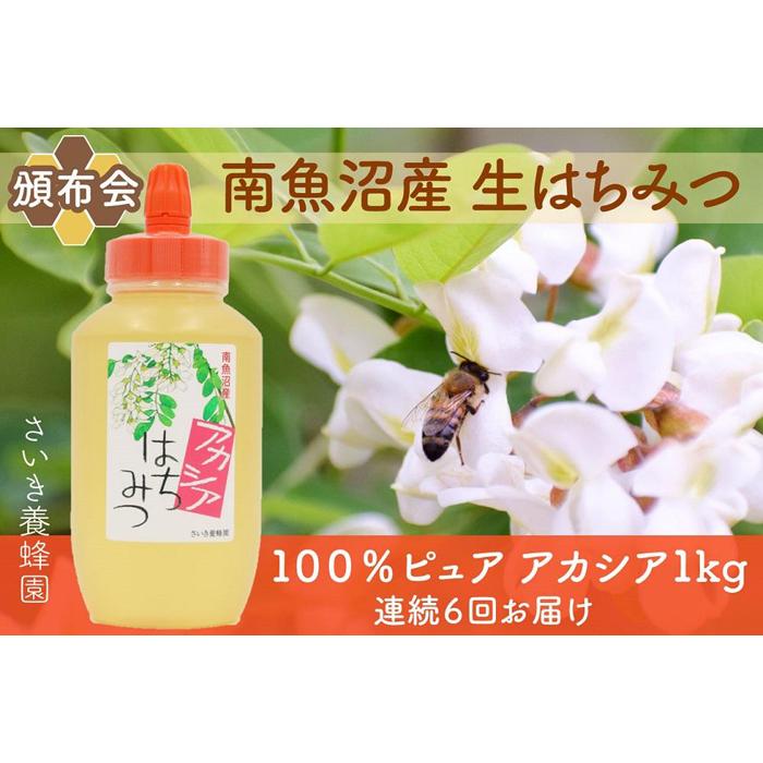 【頒布会】さいき養蜂園  天然ピュア蜂蜜 アカシア1kg 6か月連続お届け新潟県南魚沼市120000調味料・油その他 調味料・油