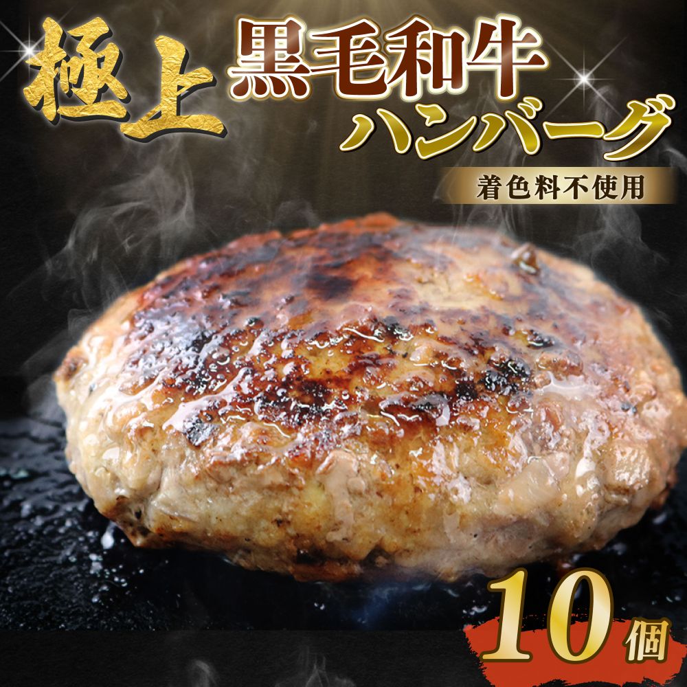 自家製 手作り 黒毛和牛ハンバーグ 約90g×10個 総計約900g ハンバーグ 牛肉 100% 【(有)山重食肉】(室戸海洋深層水塩使用)高知県室戸市18000肉