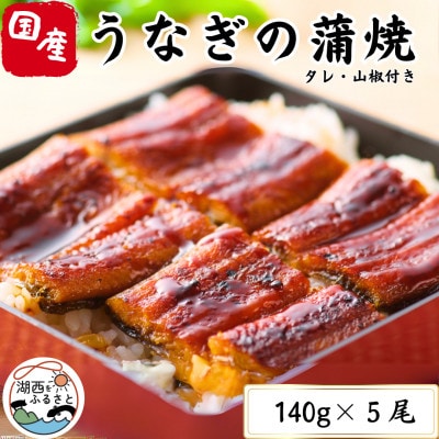 特撰浜名湖うなぎ蒲焼140g×5尾【配送不可地域:離島】【1497502】静岡県湖西市45000魚介・海産物うなぎ