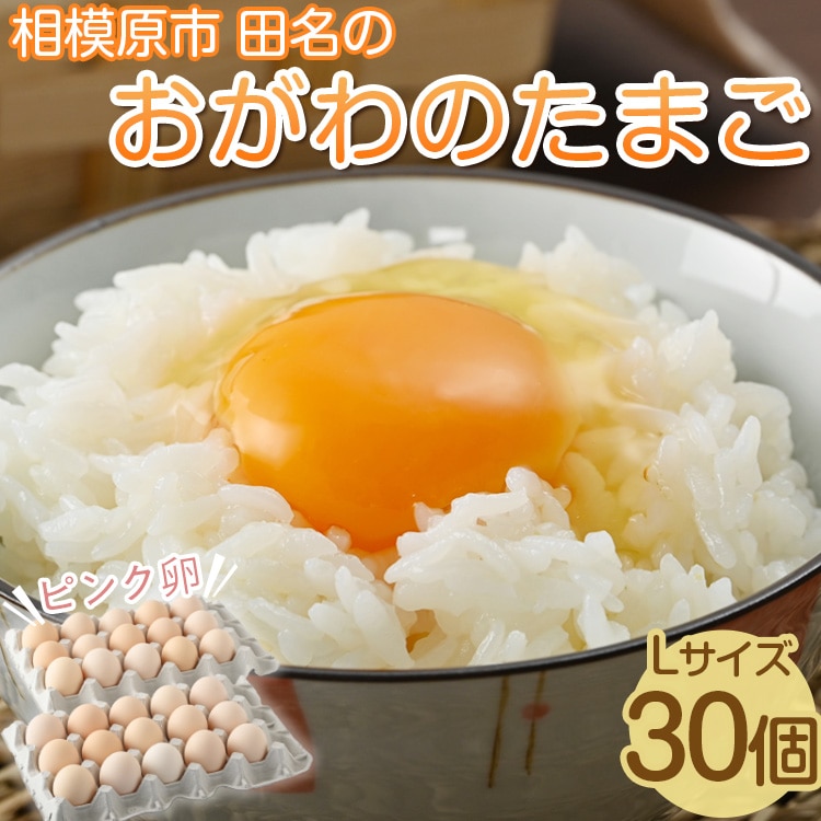 相模原市田名のおがわのたまご ピンク卵(Lサイズ)27個+割れ補償3個入り(計30個) |卵 鶏卵 玉子 たまご 生卵 国産 濃厚 コク 旨味 旨み神奈川県相模原市5000卵・乳製品卵(鶏、烏骨鶏等