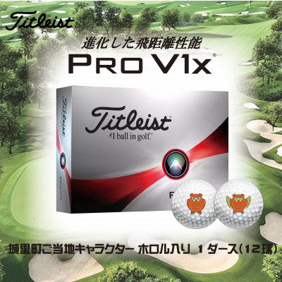 ゴルフボール タイトリスト Pro V1x プロV1x ご当地キャラ ホロル イラスト入り 1ダース【配送不可地域：離島】【1400348】 |  茨城県城里町 | JRE MALLふるさと納税