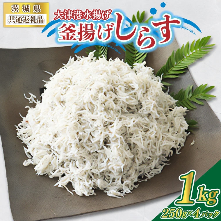 <茨城県共通返礼品>大津港水揚げの釜揚げしらす 1kg(250g×2パック×2箱)(北茨城市)(BC009)茨城県城里町15000魚介・海産物干物
