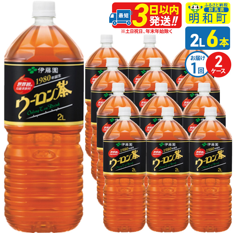 ウーロン茶 伊藤園 <2L×6本>【2ケース】1回のみ群馬県明和町17000お茶・飲料