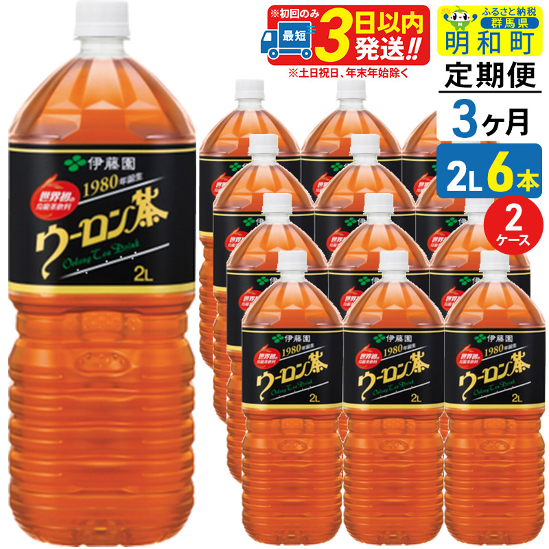 《定期便3ヶ月》ウーロン茶 伊藤園 <2L×6本>【2ケース】群馬県明和町50000お茶・飲料