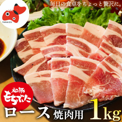 ジューシー! ブランド豚「和豚もちぶた」ロース焼肉用1kg【配送不可地域:離島】【1370799】福島県柳津町16000肉豚肉