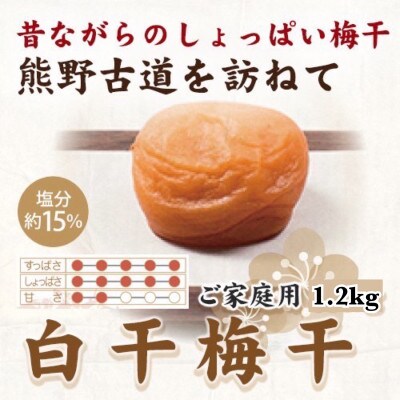 紀州南高梅 白干梅干し 1.2kg ご家庭用【1257580】和歌山県九度山町12000鍋セット・総菜・加工食品漬物・梅干・キムチ