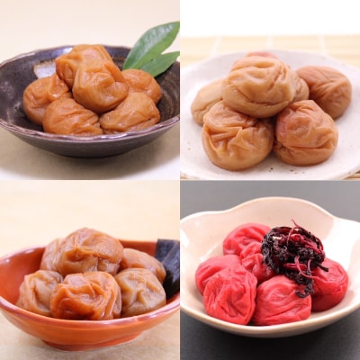 和歌山 紀州南高梅 食べ比べお試しセット 60g×4種類【1257954】和歌山県九度山町7000鍋セット・総菜・加工食品漬物・梅干・キムチ