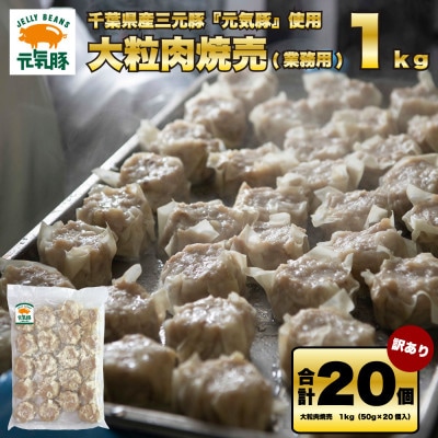 訳あり 元気豚 大粒肉焼売 1kg(50g×20個入り)【配送不可地域:離島・沖縄】【1506265】千葉県多古町8000鍋セット・総菜・加工食品総菜