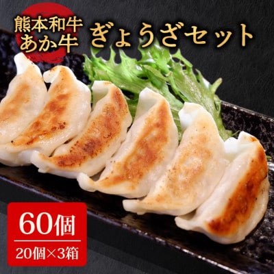熊本和牛あか牛ぎょうざ60個(あか牛ぎょうざ20個入り×3箱)(阿蘇市)【配送不可地域:離島】【1556825】熊本県阿蘇市12000鍋セット・総菜・加工食品総菜
