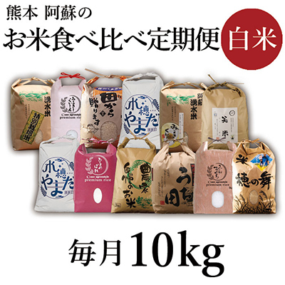 【毎月定期便】阿蘇の美味しいお米 10kg×全12回【4005611】熊本県阿蘇市236000米・パン白米
