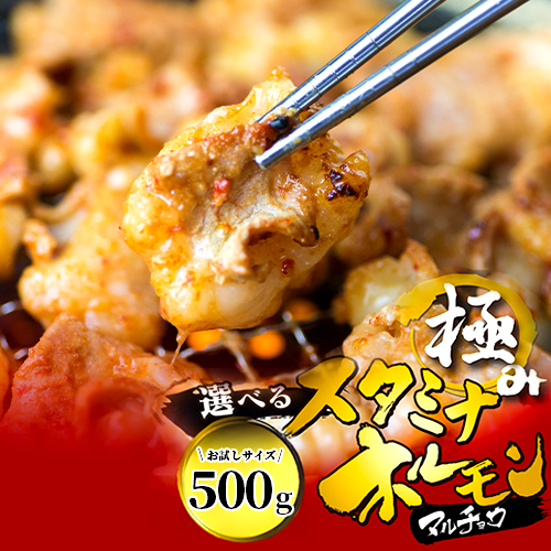 【タレ揉み】 極みの スタミナ ホルモン マルチョウ 500g 250×2袋 小分け タレ付き | ほるもん 牛肉 牛ホルモン モツ 丸腸 まるちょう 焼き肉 BBQ 味付け肉 キャンプ アウトドア 京都 舞鶴京都府