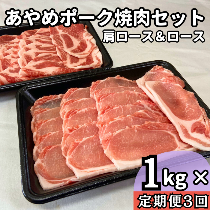 I-10a-R7 【定期便3ヶ月】あやめポーク焼肉セット 肩ロース(500g)&ロース(500g)計1kg 2025/10/16〜千葉県東庄町60000肉豚肉