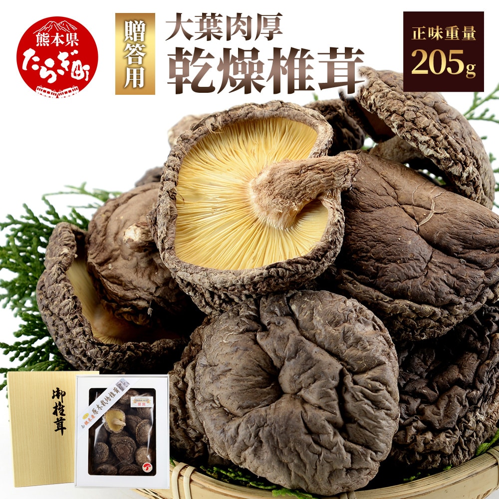 <農林水産大臣賞>多良木町 槻木産 贈答用 大葉厚肉 乾燥椎茸 205g 【 乾燥 乾燥シイタケ 椎茸 シイタケ 野菜 やさい きのこ類 厚肉 】026-0025熊本県多良木町12000野菜・きのこきのこ