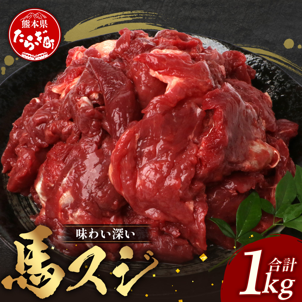 熊本県 馬スジ 1kg(500g×2)【 馬肉 すじ肉 大容量 本場 熊本県 馬 赤身 煮込み カレー シチュー 冷凍 真空 熊本 肥育 ヘルシー 赤身 肉 高栄養 肉 】 041-0149熊本県多良木町12000肉その他 肉