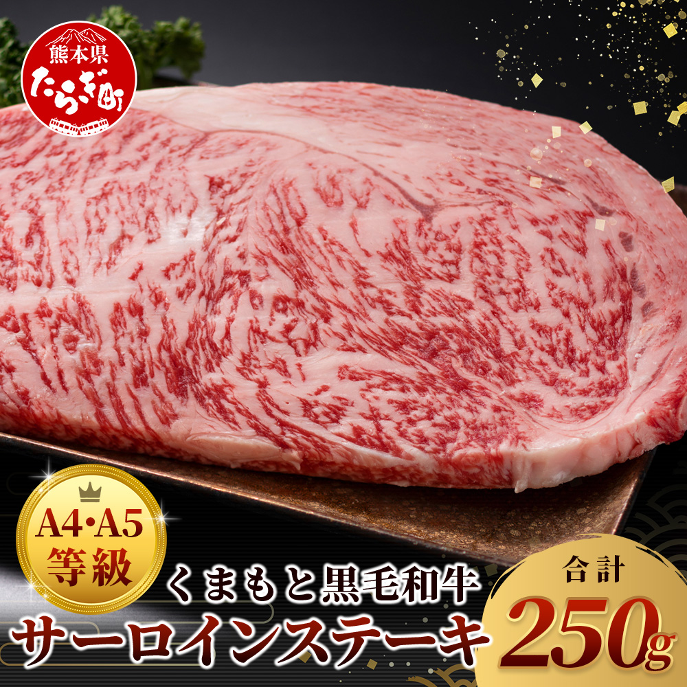 【 A4〜 A5 等級 】くまもと黒毛和牛サーロインステーキ 250g【 ブランド 牛肉 肉 サーロイン ステーキ 250g×1枚 ご馳走 ご褒美 和牛 国産 熊本県 上級 上質 】106-0502熊本県多良木町13000肉