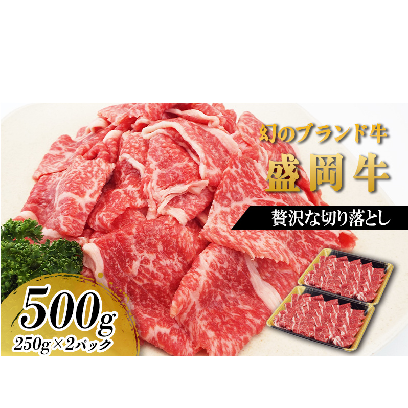 贅沢な盛岡牛の切り落し500g(250g×2p) お肉 牛肉 旨味 赤身 やわらか あっさり オススメ 絶品 霜降り 絶妙 バランス 良質 人気 とろける 美味しい 岩手県盛岡市21000肉牛肉