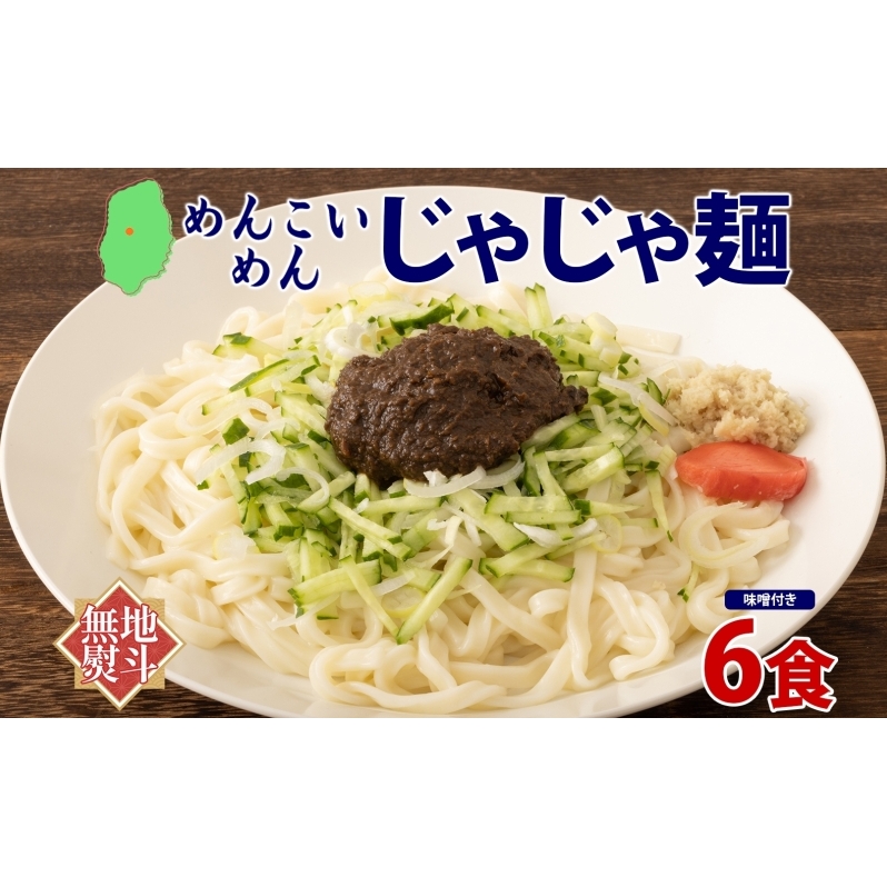 無地熨斗 盛岡 めんこいめん じゃじゃ麺 6食 米粉麺 グルテンフリー 麺 米粉 グルメ お取り寄せ ギフト お土産 手土産 ご当地 プレゼント ラーメン 6食 めんこい 熨斗 のし 名入れ不可  岩手