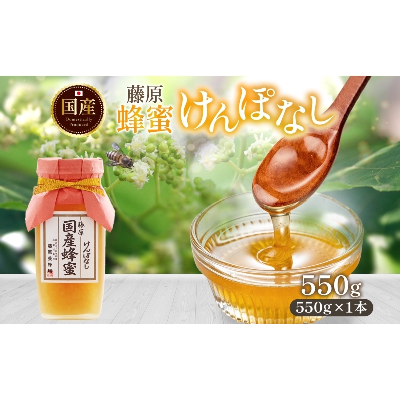 藤原国産蜂蜜 けんぽなし 550g はちみつ ケンポナシ 玄圃梨 国産 単花蜜 朝しぼり 完熟 ハチミツ パン 菓子 トースト ホットケーキ ヨーグルト 調味料 隠し味 お取り寄せ ポリ容器 常温 常備