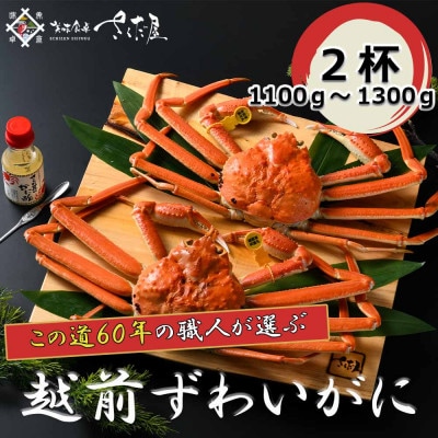 【3月より順次発送!】浜茹で越前ずわい 1100〜1300g 2杯 かに酢&かにスプーン付き【配送不可地域:離島】【1341922】福井県越前町252000魚介・海産物カニ