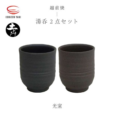 「光窯」司辻 光男【越前焼】土ごころ 湯呑 2個セット【1468378】福井県越前町10000雑貨・日用品食器・グラス
